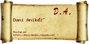Dani Anikó névjegykártya