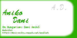 aniko dani business card